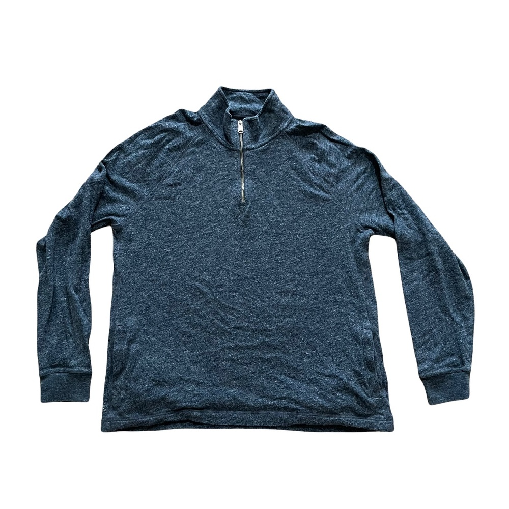 Lucky Brand California Men's 1/4 Zip Sweatshirt XL Extra Large Blue Pockets